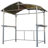 Angel Living Grillpavillon Garten,Gartenpavillon Terrasse Überdachung Grillhaus aus Aluminium und Eisen,245 x 150 x 233 cm