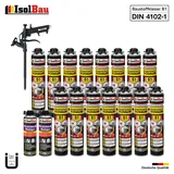 Brandschutzschaum B1 Bauschaum 15x750ml 2x Reiniger Montageschaum Schaum Pistole