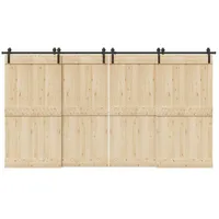 VidaXL Schiebetürbeschlag-Set 400 cm Stahl Schwarz