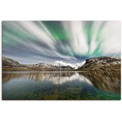 Artland Wandbild »Polarlicht über einer Bergkette«, Berge & Alpenbilder, (1 St.), als Alubild, Leinwandbild, Wandaufkleber oder Poster in versch. Größen Artland Farbe Bild(er): naturfarben