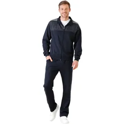 hajo Herren Hausanzug, lang - Soft Sweat, Zip-Jacke, Homewear Dunkelblau 4XL