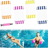 4-teiliges Pool-hängematten-set, Faltbare, Aufblasbare Hängematte, 4-in-1 Aufblasbare Poolmatratze Mit Netz, Wasserhängematte Mit Netz Und Luftpumpe, Für Erwachsene Und Kinder, Pool Und Strand