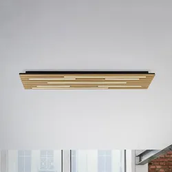 Q-Smart-Home Smart Home Deckenlampe Q-Akustik, dimmbar, Holz hell, für Wohn- / Esszimmer, Holz, Modern, Smart Home Deckenlampe - 115 cm - 31 cm - 6 cm