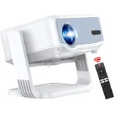 Mini Beamer 4K【Kompatibel Netflix】 Projektor Heimkino Full HD 1080P Android 13 360° Drehbar Elektrischer Fokus & Auto Trapezkorrektur WiFi 2.4G/5G Bluetooth 5.2 Outdoor für PC TV-Sticks USB HDMI PS5