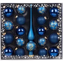 Inge Glas Kugelsortiment mit Spitze, 19 Stk Midnight Blue | blau)