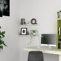 vidaXL Wandregal 80 x 11,5 x 18 cm Weiß