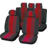 CARTREND Unitec 84958 Sitzbezugset Newline, 14-teilig, Rot/Schwarz