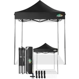 COBIZI Faltpavillon 3x3 Wasserdicht Stabil Winterfest ohne Seitenwand,Pop Up Pavillon Partyzelt,Sonnenschutz Gartenpavillon,Pavillon Faltbar mit Handtasche(3 mal 3m Schwarz)