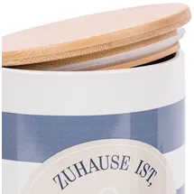 La Vida Vorratsdose Porzellan Zuhause Streifen Anker 11 x 16 cm 1-tlg. Blau/Beige