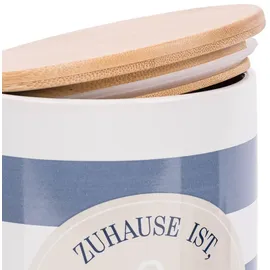 La Vida Vorratsdose Porzellan Zuhause Streifen Anker 11 x 16 cm 1-tlg. Blau/Beige