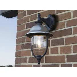 Konstsmide LED Außenwandleuchte Aluminium/Edelstahl/Glas 49 cm inkl. Leuchtmittel Schwarz/Silber