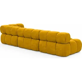 kaiser möbel Ecksofa Modulare L-Form, Veloursstoff Salvador, Gelb, Links, Selia - Gelb