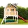 Axi Marc Spielhaus Braun - Weiß mit Roter Rutsche 212 x 432 x 293 cm