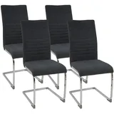 Albatros Freischwinger LUGANO, Grau - Esszimmerstuhl Schwingstuhl mit modernem Design, Stoff-Bezug, dicke Polsterung - Küchenstuhl, Polsterstuhl, Esszimmer Esstisch Stuhl