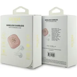 GUESS Kabellose Ohrhörer TWS 4G Metal Logo rosa - Rosa