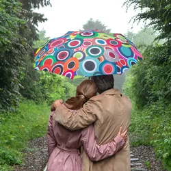 REMEMBER Taschen - Regenschirm "Rondo" - geöffnet L 58cm, Ø 100 cm - Bunter Regenschirm