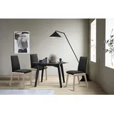 Polsterstuhl STRESSLESS "Laurel", schwarz (schwarz batick, schwarz), B:57cm H:92cm T:59cm, Leder BATICK: BATICK ist ein leicht korrigiertes, durchgefärbtes und genarbtes Möbelleder, bei dem die meisten Unebenheiten und Spuren in der Regel entfernt wurden., Stühle, Polsterstuhl, Low Back, Größe M, mit abgerundeten Beinen in Schwarz