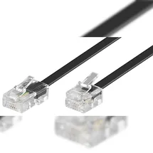 goobay Modularanschlußkabel 4-polig belegt 8P4C Stecker - 6P4C Stecker 6m schwarz