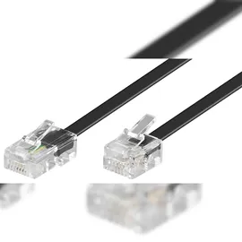 goobay Modularanschlußkabel 4-polig belegt 8P4C Stecker - 6P4C Stecker 6m schwarz