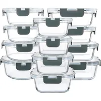 luxuskollektion Glas-Frischhaltedosen 24-teiliges Set - Behälter mit Deckel - Ofenfest