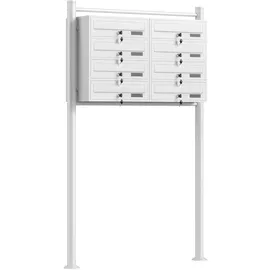 Wiltec Briefkastenanlage 2 x 4 Fächer weiß
