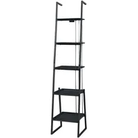 [en.casa] Storfjord Bücherregal 184 x 40 x 40 cm Schwarz