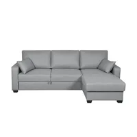 Sofa.de Ecksofa mit Schlaffunktion Asti ¦ grau ¦ Maße (cm): B: 241 H: 86 T: 162