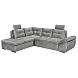 Stella Trading Alija Ecksofa 265 x 217 cm, mit Schlaffunktion und Bettkasten Grau - Moderne Eckcouch mit verstellbaren Armlehnen - mind. 14 Tage Rückgaberecht