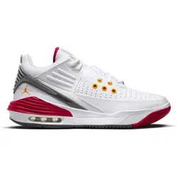 NIKE Herren Basketballschuhe JORDAN MAX AURA 5, WHITE/VIVID ORANGE-CARDINAL RED, 42
