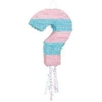 Unique 76092 Gender Reveal Fragezeichen Pinata | 1 Stück, rosa/blau