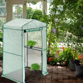 HATTORO Foliengewächshaus Gartenhaus Gewächshaus Tomatenhaus Grün Durchsichtig