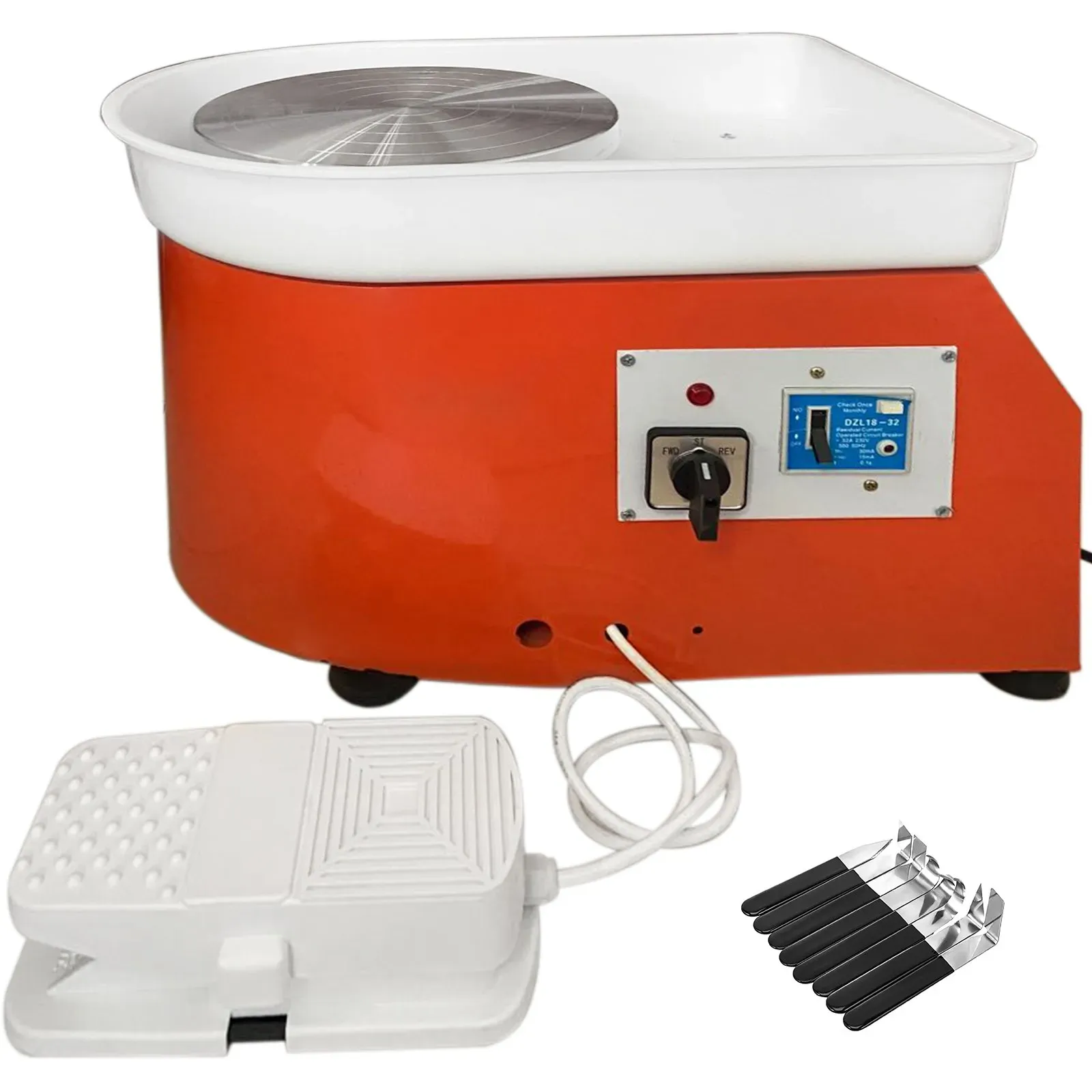 VEVOR Töpferscheibe Elektrisch 25cm Töpferscheibe Formmaschine 280W Electric Pottery Wheel Ceramic Machine 220V Keramik Radmaschine DIY Verstellbare Füße mit Sculpting Set und für Keramikhandwerk