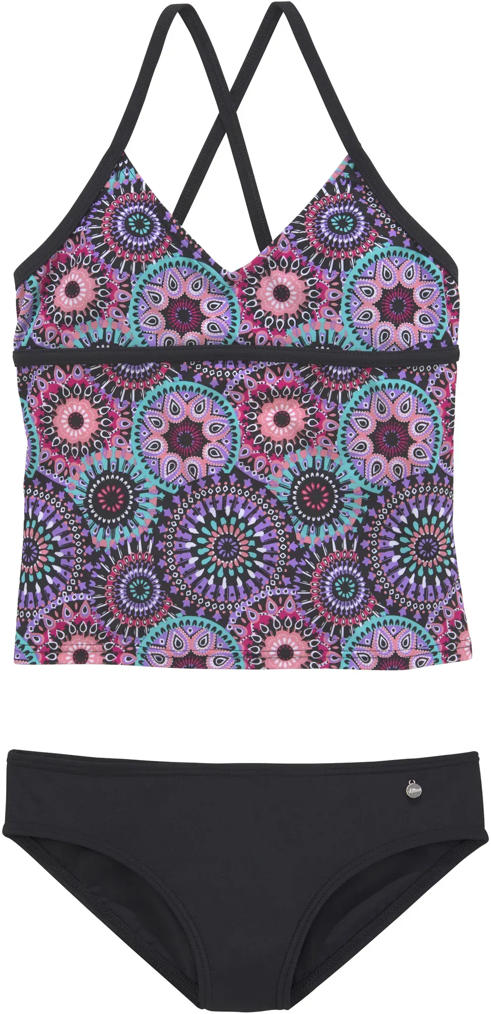 Tankini S.OLIVER, Mädchen, Gr. 122/128, N-Gr, bunt, Polyamid, bedruckt, Bikini-Sets Tankini, mit coolem Print