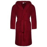 CLASS HOME COLLECTION Unisex-Bademantel mit Kapuze – Baumwoll-Frottee Morgenmantel für Damen & Herren, klassisch, 100% Baumwolle, Kapuze, Binde Gürtel, Mit Kapuze, zwei aufgesetzten Taschen und Bindegürtel rot M