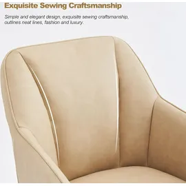 CLIPOP Esszimmerstuhl Kunstleder Beige 2er Set