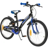 Actionbikes Motors Actionbikes Kinderfahrrad Wasp 20 Zoll, Fahrradständer, Schutzbleche, verstellbar, V-Brake-Bremsen (Schwarz-Blau)