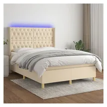 vidaXL Boxspringbett 140 x 200 cm Creme