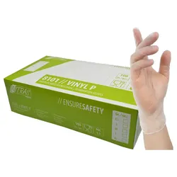 Vinyl Einweghandschuhe 8101 "VINYL P" transparent|100er Box - M