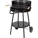 tepro Holzkohle-Rundgrill, mit Ablagefläche und Räder, inklusive Grill- und Warmhalterost, Maße circa 52 x 52 x 81 cm