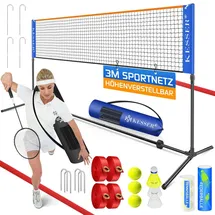 Kesser Badmintonnetz 3-Fach-Höhenverstellbar blau
