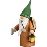 Seiffener Volkskunst Räuchermann Holzsammler 16 cm grün