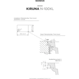 Schock Kiruna N-100XL Unterbau mittig dusk inkl. Schneidebrett (KIRN100XLUDSK)