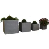 Jet-Line 4er-Set Blumenkübel Flora Betonoptik