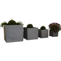 Jet-Line 4er-Set Blumenkübel Flora Betonoptik