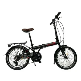 Toys Store 20 Zoll Alu Faltrad Klapprad Shimano 7-Gang-Schaltung Klappfahrrad Schwarz-Rot