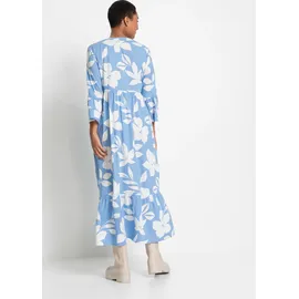 bonprix Maxikleid Blau/Weiß 44