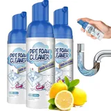 Starkes Schaum-Rohrreiniger,Toilettenreiniger Extrem Stark,Abflussreiniger Schaum,Sink & Drain cleaner,Toiletten Reinigung,WC Schaumreiniger für Küche und Bad Toiletten,60ml (3PC)
