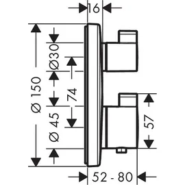 Hansgrohe Ecostat S Thermostat Unterputz für 2 Verbraucher chrom