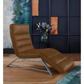 W.Schillig Relaxliege daily dreams Leder 75 x 91 x 170 cm Braun mit Kissen