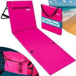 Detex Deuba Strandmatte - gepolstert, mit Lehne und Tasche in rosa